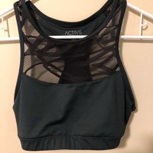 Mesh + olive green sports bra
